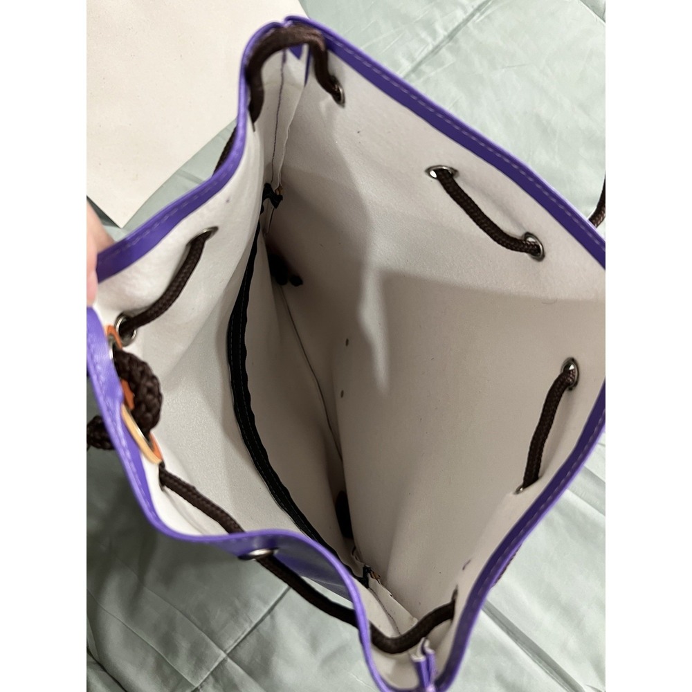 Milano Ruck Sack Backpack Purple Made In Italy - Picture 3 of 5